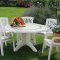 Plastic tables and chairs for summer cottages